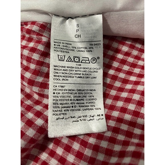 Old Navy Red Gingham Off The Shoulder Dress Womens Size Small Petite - Picture 6 of 6